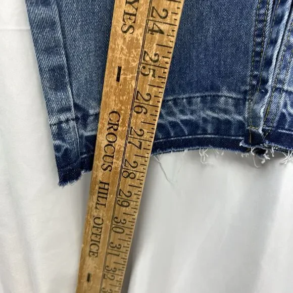 Anthropologie EVIDNT Slim Lamia Jeans Womens 26 Blue Split Ankle Expose Zip Fly - Picture 8 of 11